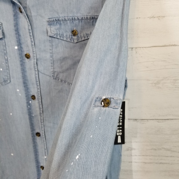 NWT Design Lab Lord & Taylor Splatter Paint Tee - Picture 7 of 8